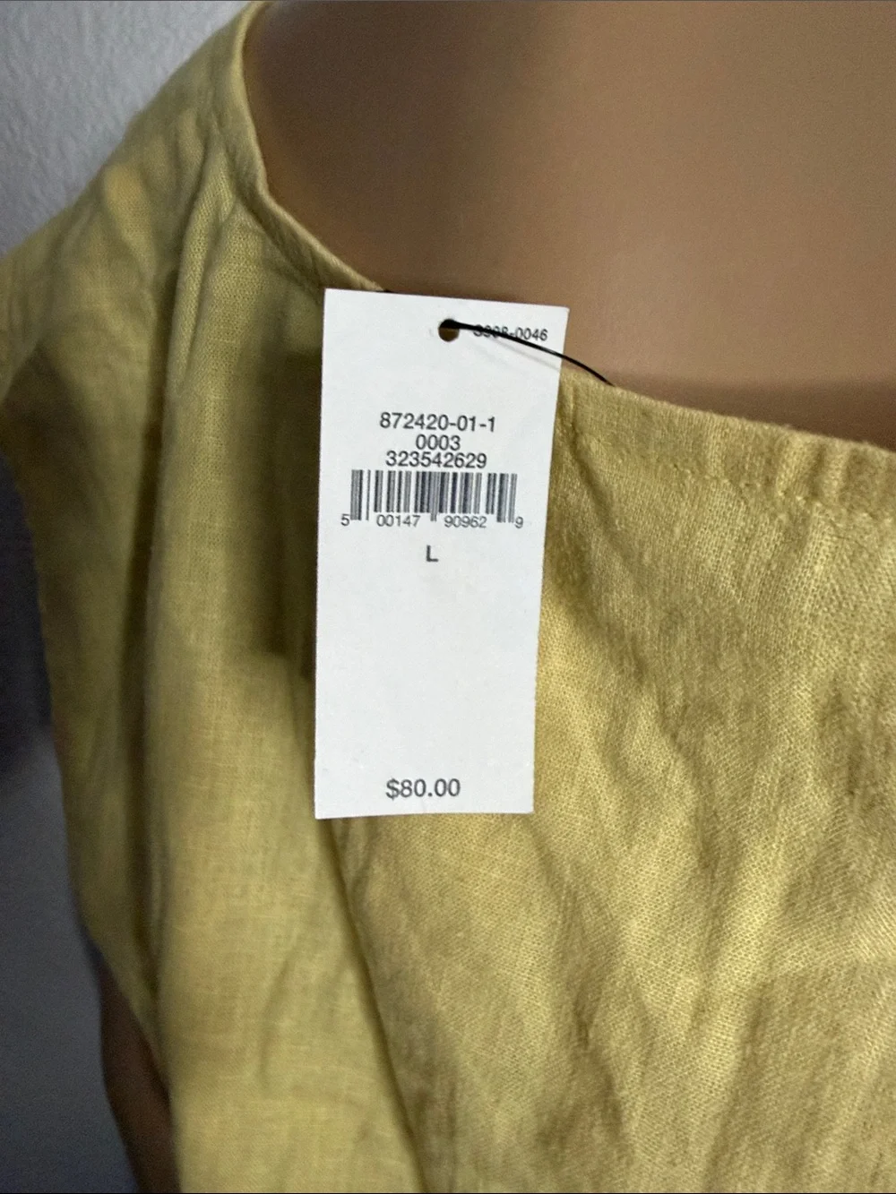 Banana Republic Linen Blend Tank Top Yellow NWT Size Large - Picture 4 of 4